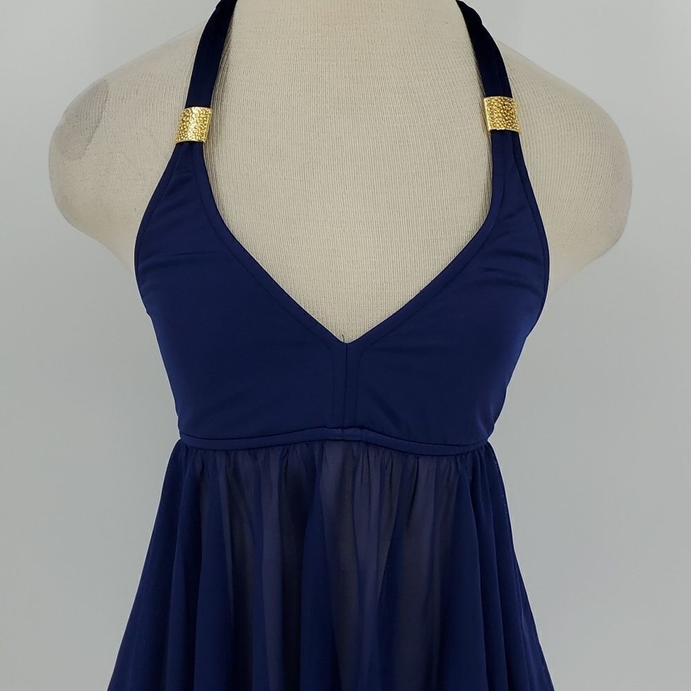 Beautiful blue bathing suit top  by Venus. Size 4. Haulter‎ style. - Picture 2 of 9